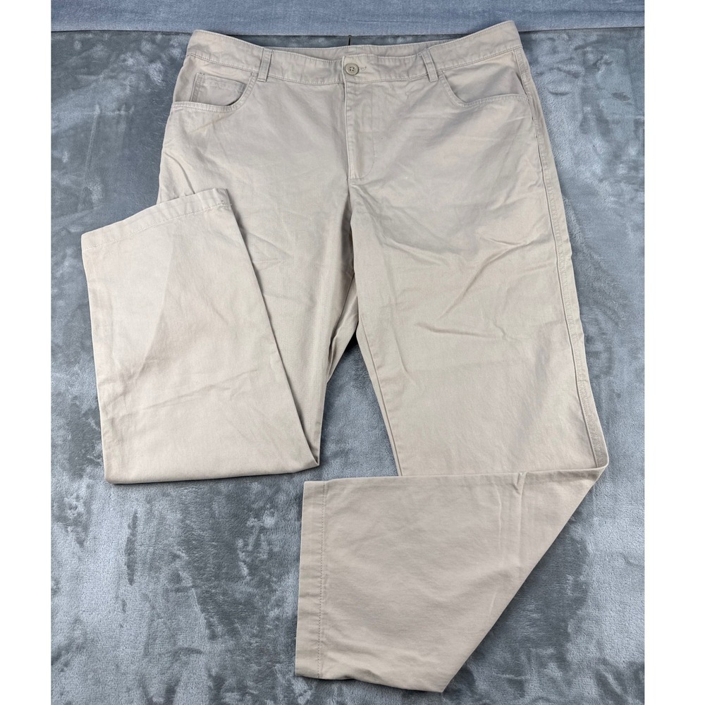 Columbia Pants Mens 42x32 Khaki Tan Cotton Twill Straight Leg EUC